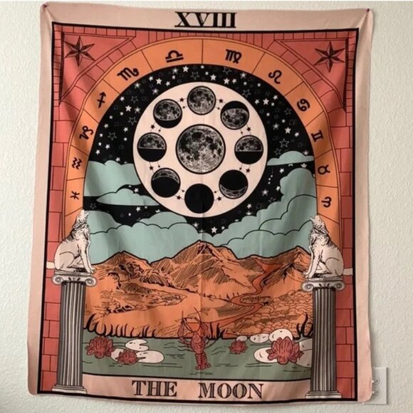 Urban Outfitters The Moon Tarot Tapestry 50 X 60 Large - Picture 1 of 6